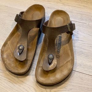 Birkenstock sandals bronze colour size 38